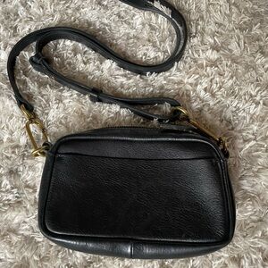 J. Crew Black Leather Crossbody Bag